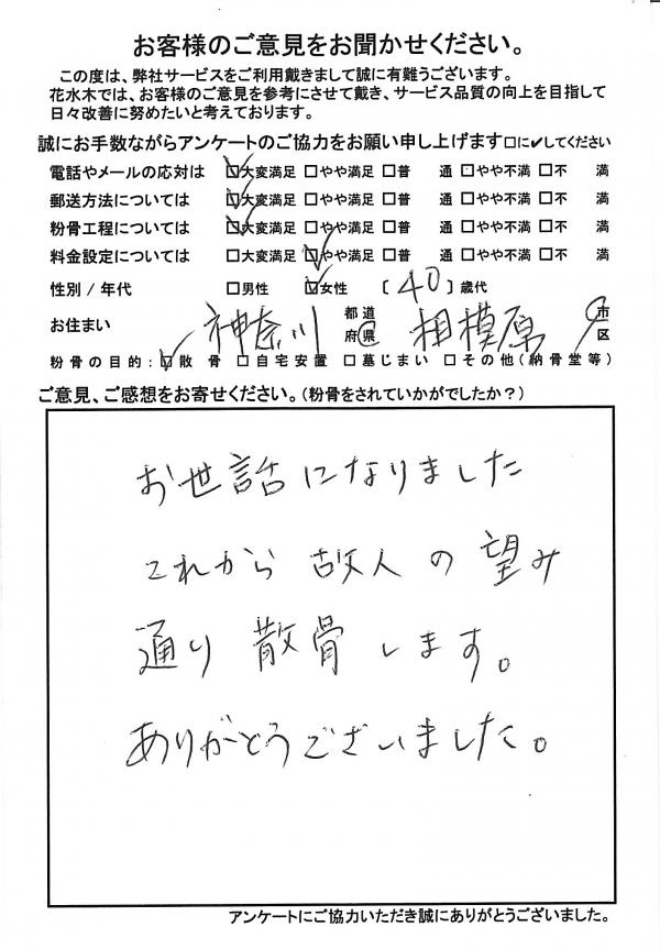 お客様の貴重なご意見・ご感想をいただきました平成30年3月