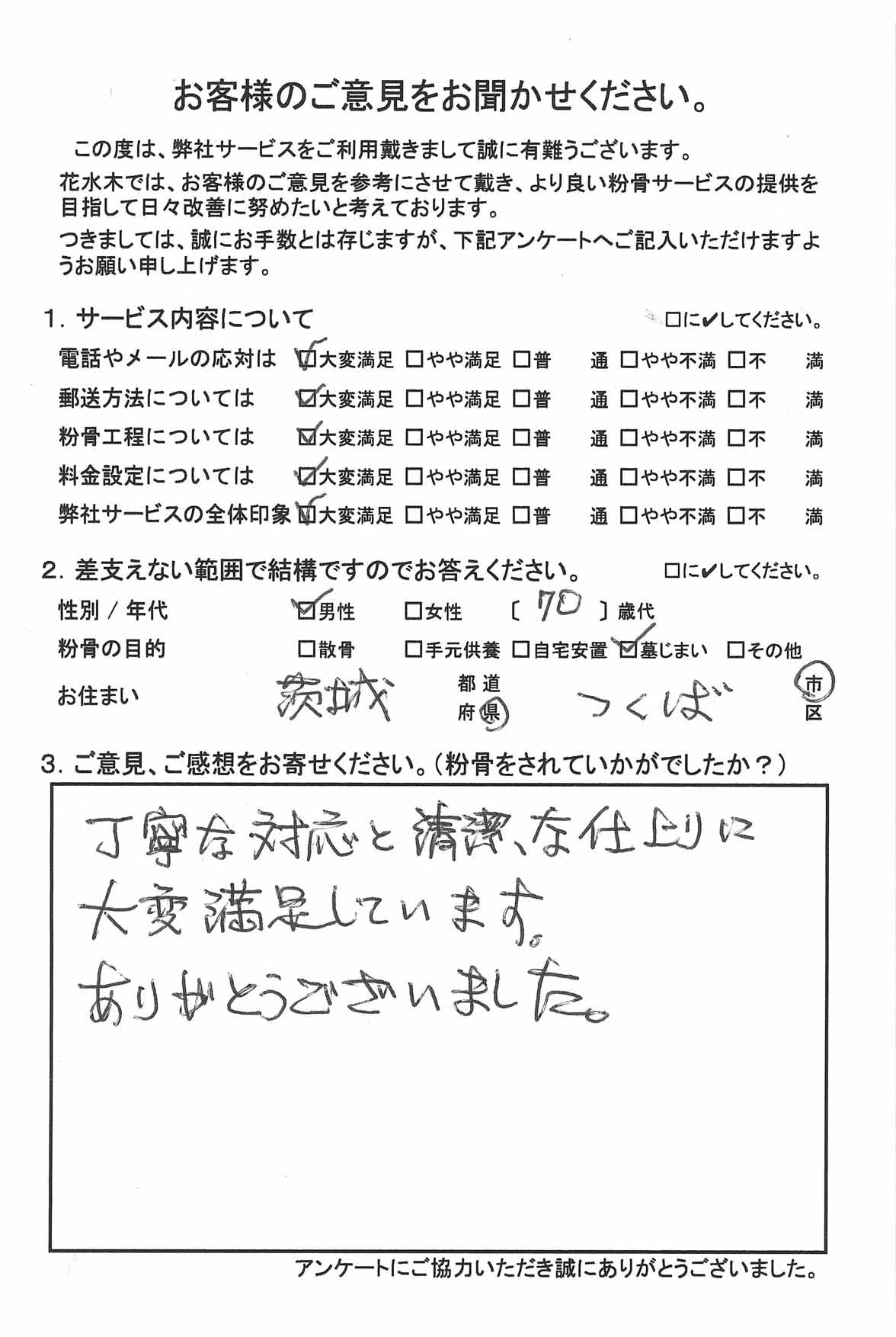 丁寧な対応と清潔な仕上がりに大変