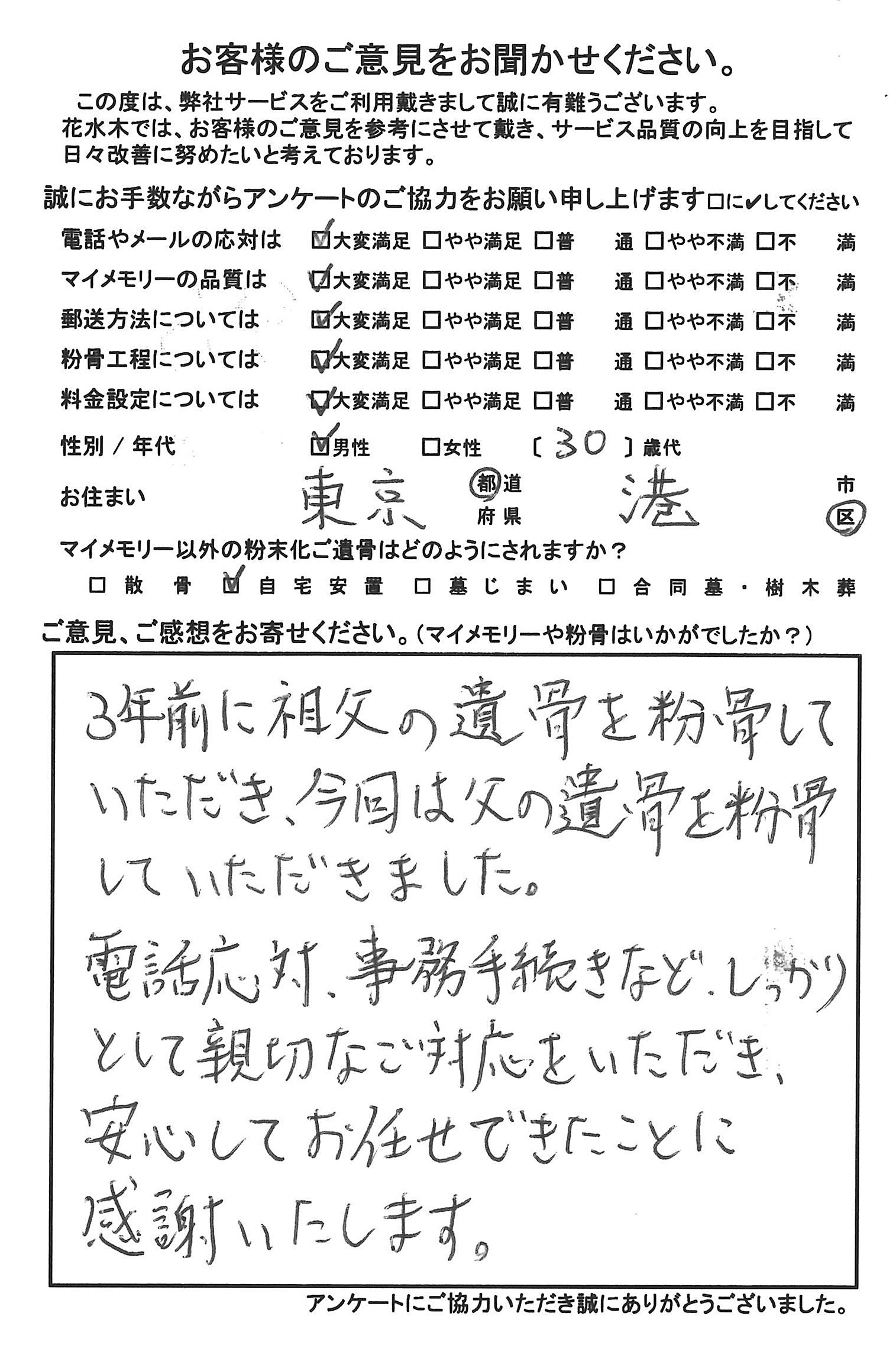 父の遺骨を粉骨していただきました。