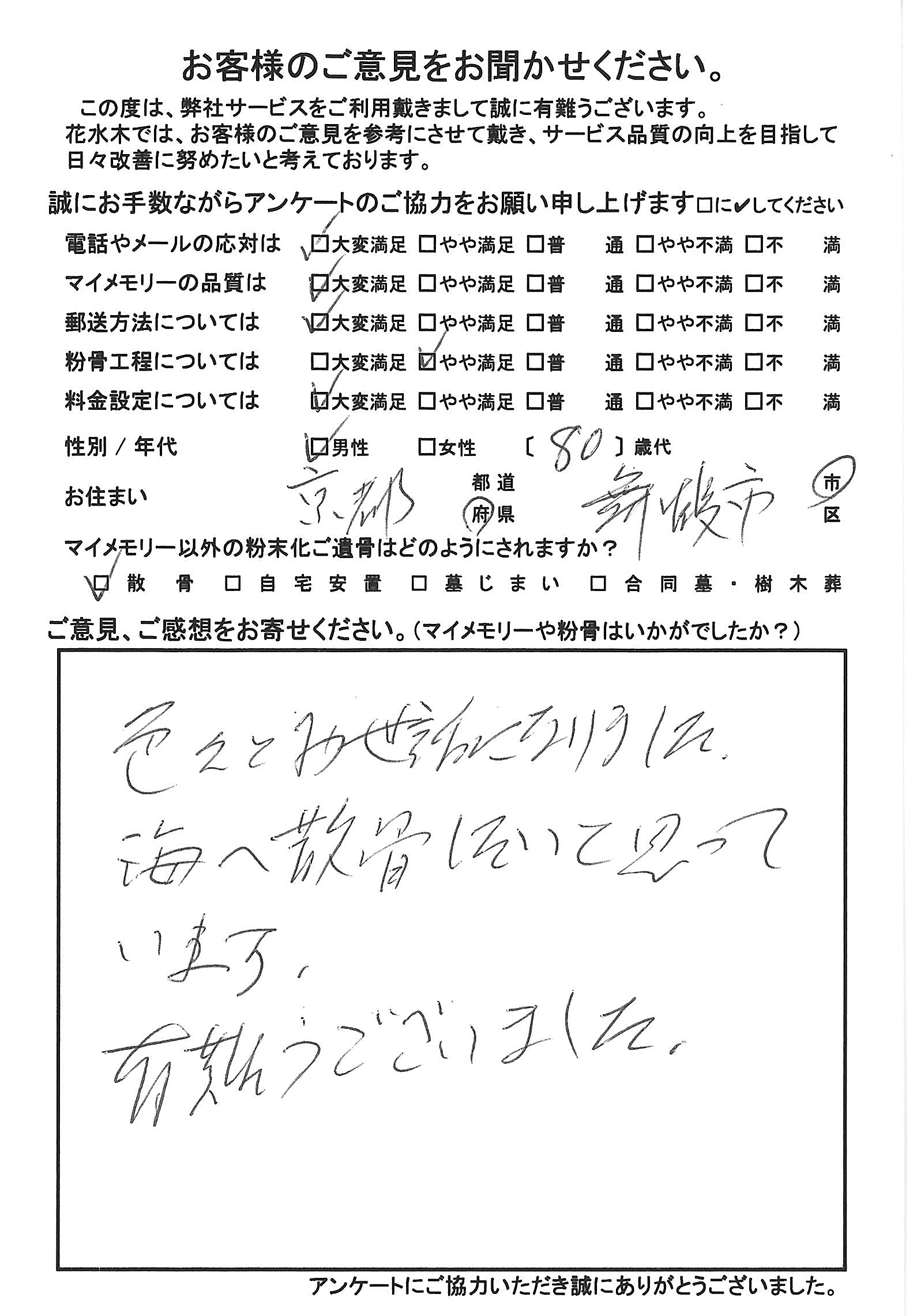 色々とお世話になりました。