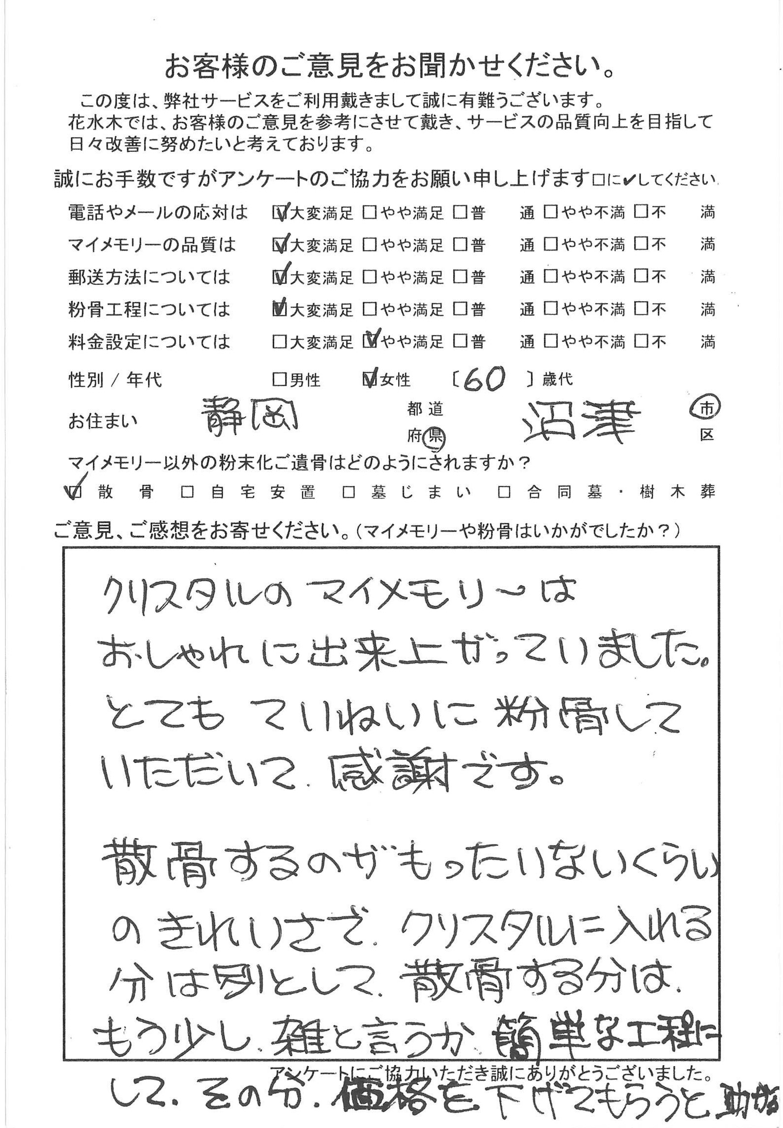 クリスタルのマイメモリーはおしゃれに出来上がっていました