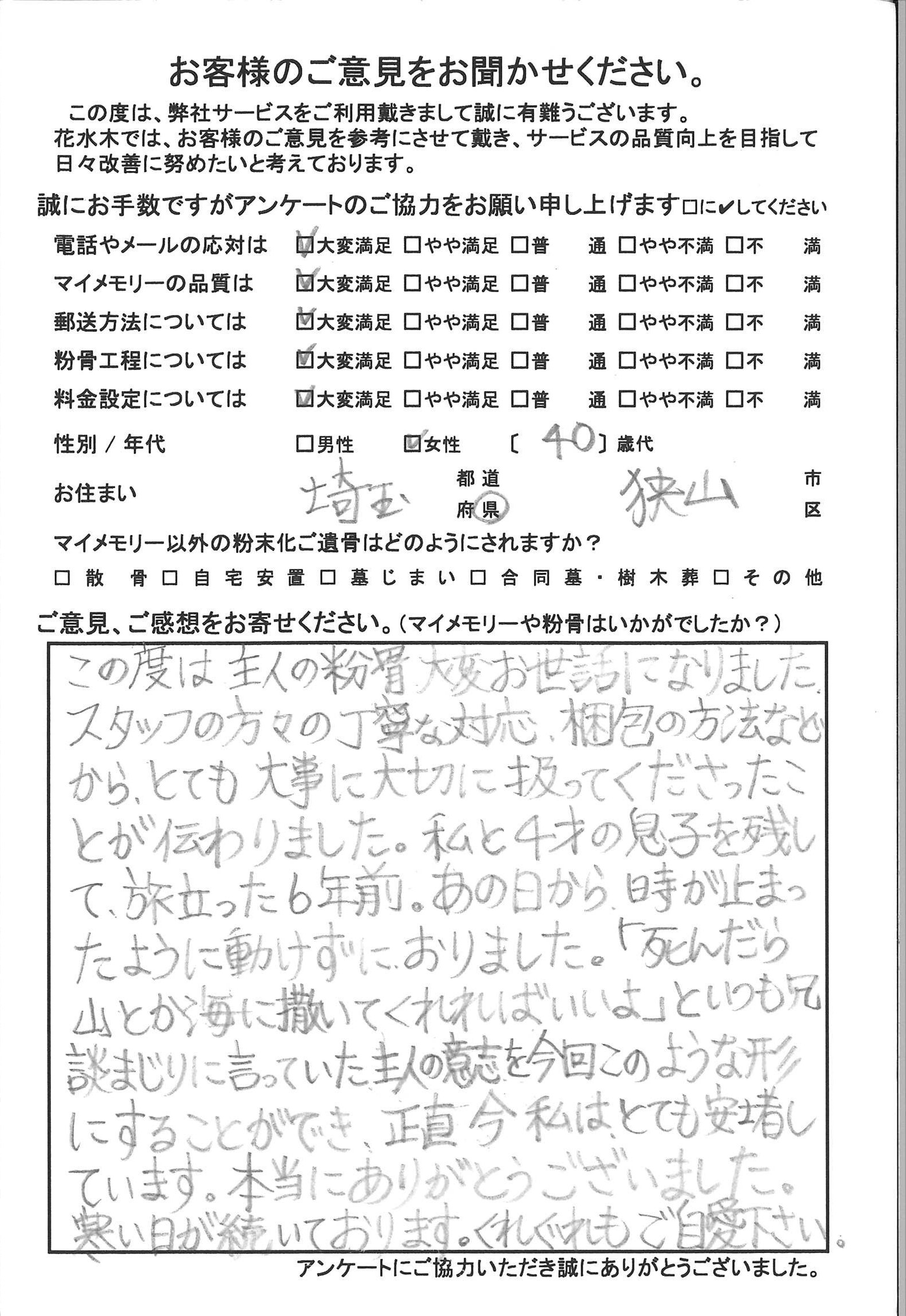 とても大事に扱ってくださったことが伝わりました
