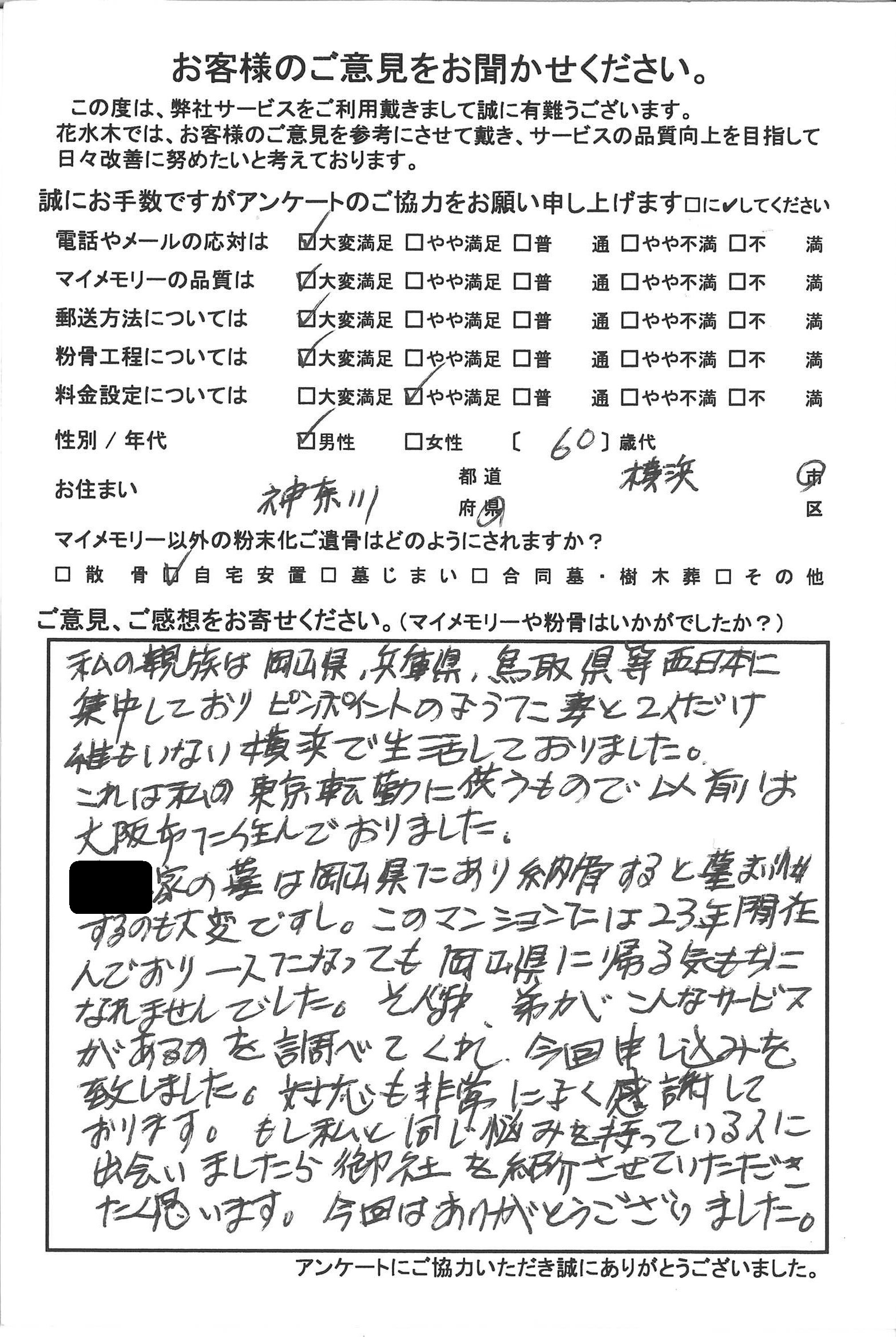 もし私と同じ悩みを持っている人に出会いましたら御社を紹介させていただきたく思います