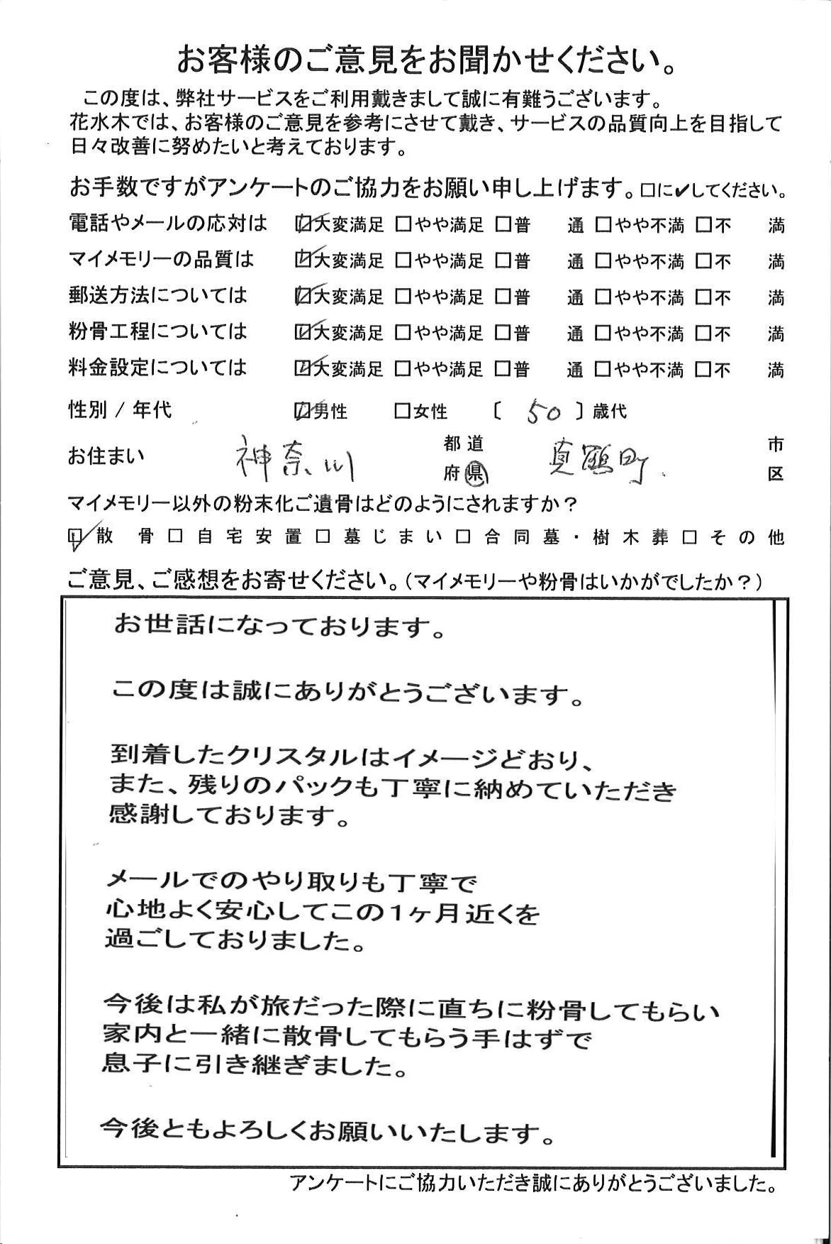 到着したクリスタルはイメージどおり