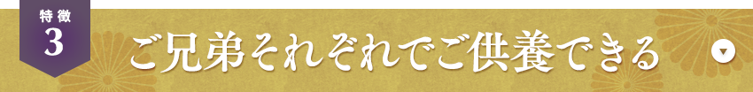 特徴03 ご兄弟それぞれでご供養できる